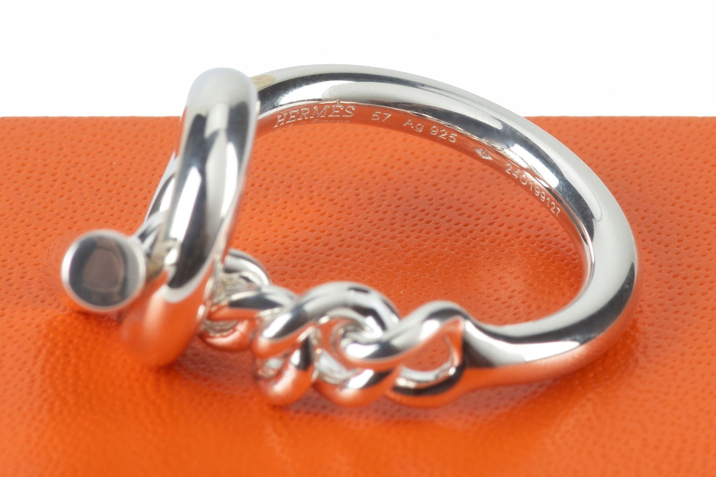 Hermes Sterling Silver GM Croisette Ring