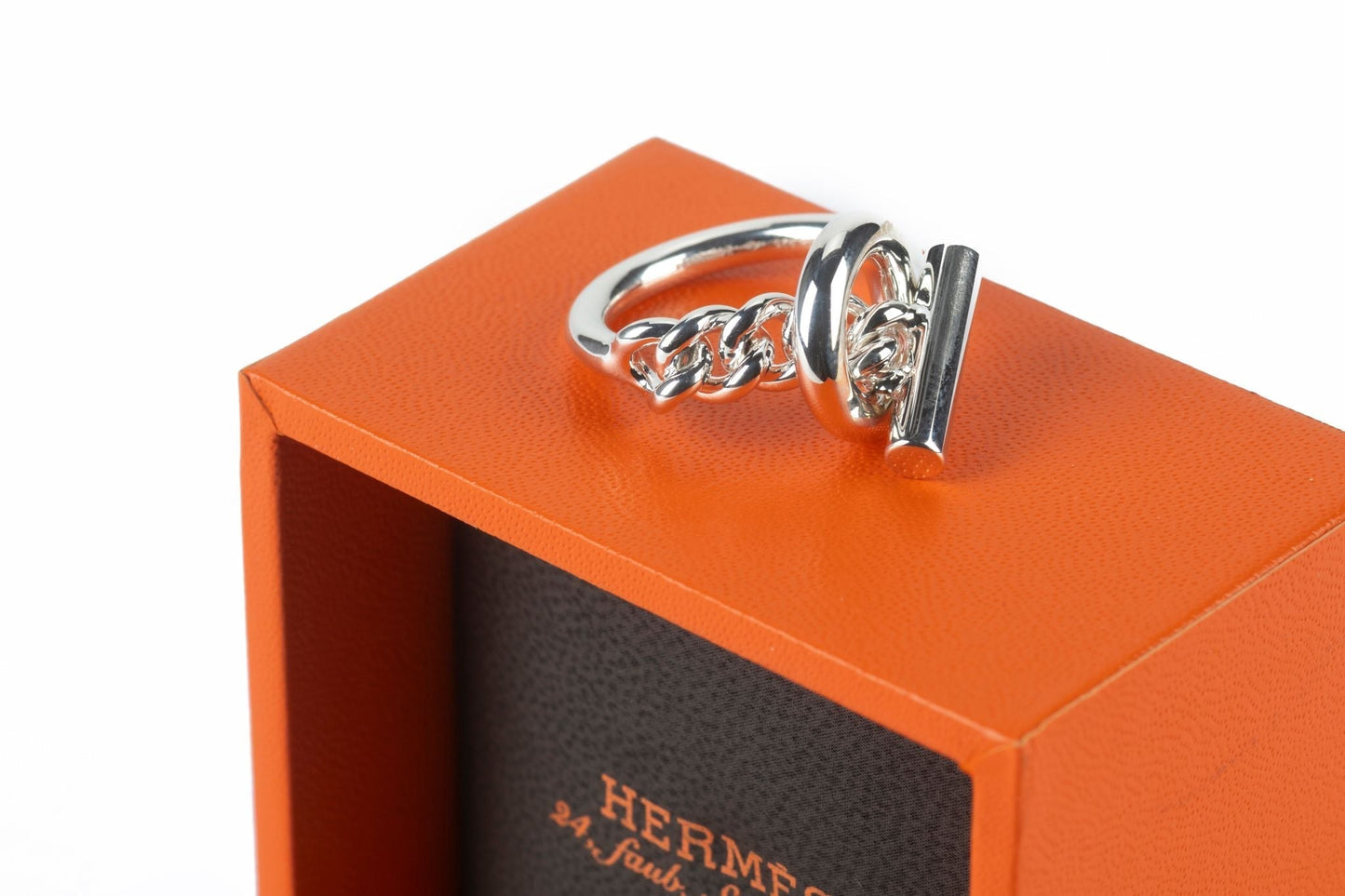 Hermes Sterling Silver GM Croisette Ring