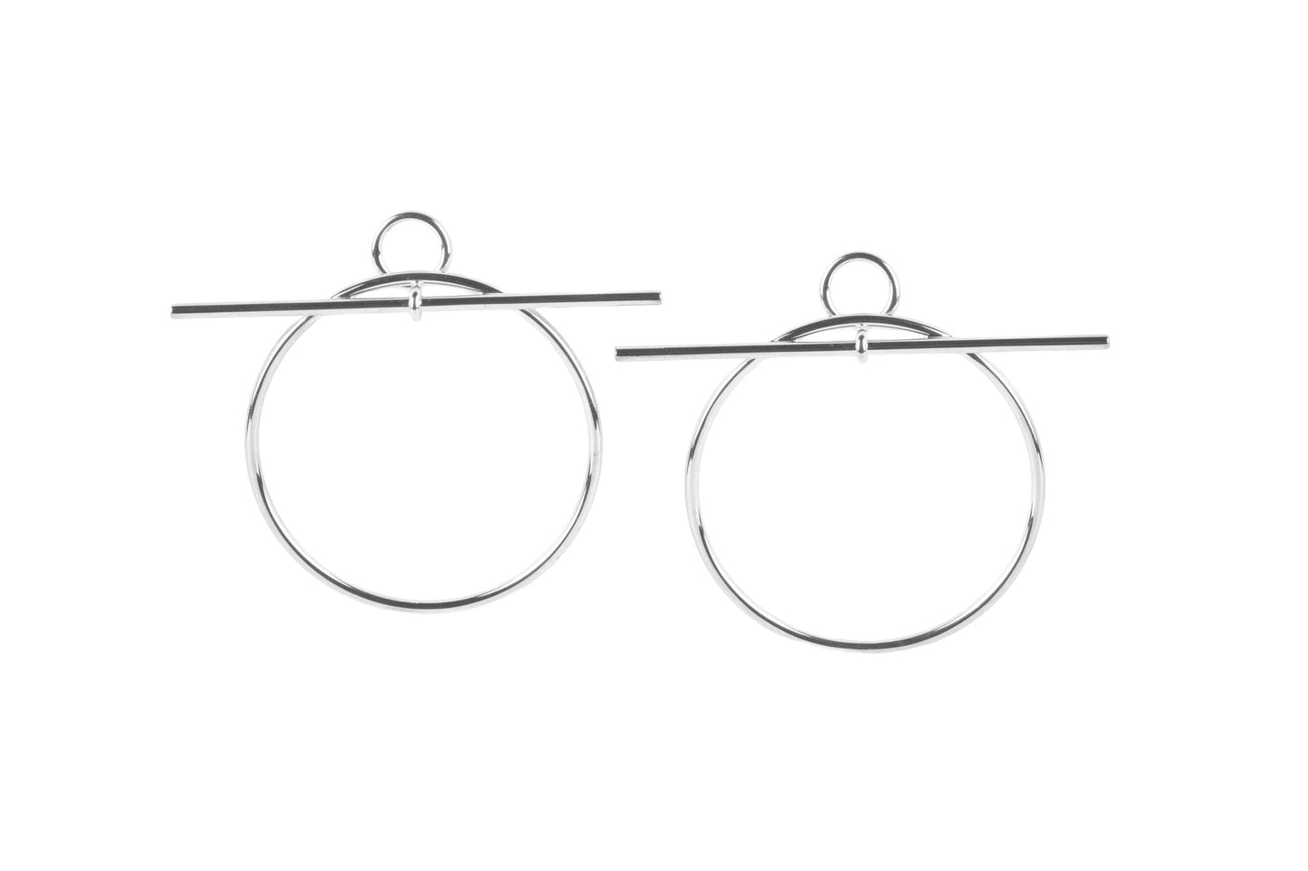 Hermes Sterling Silver MM Loop Earrings