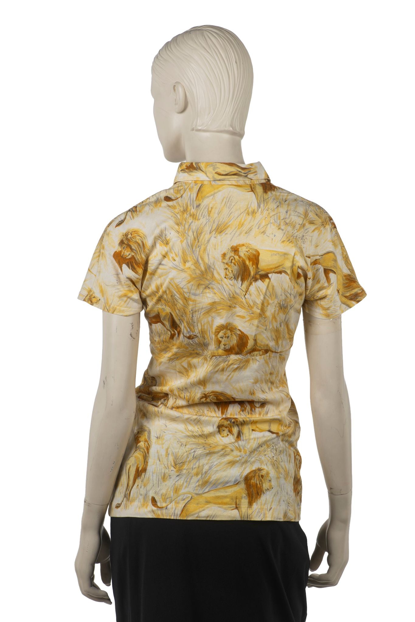 Hermes Lion Short Sleeve Cotton Shirt