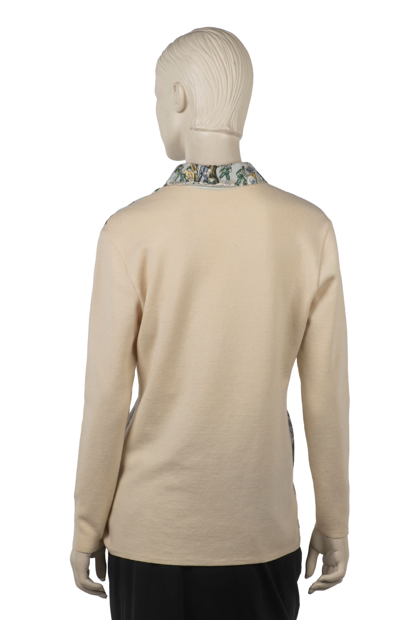 Hermes Silk and Wool Niege d Antan Shirt