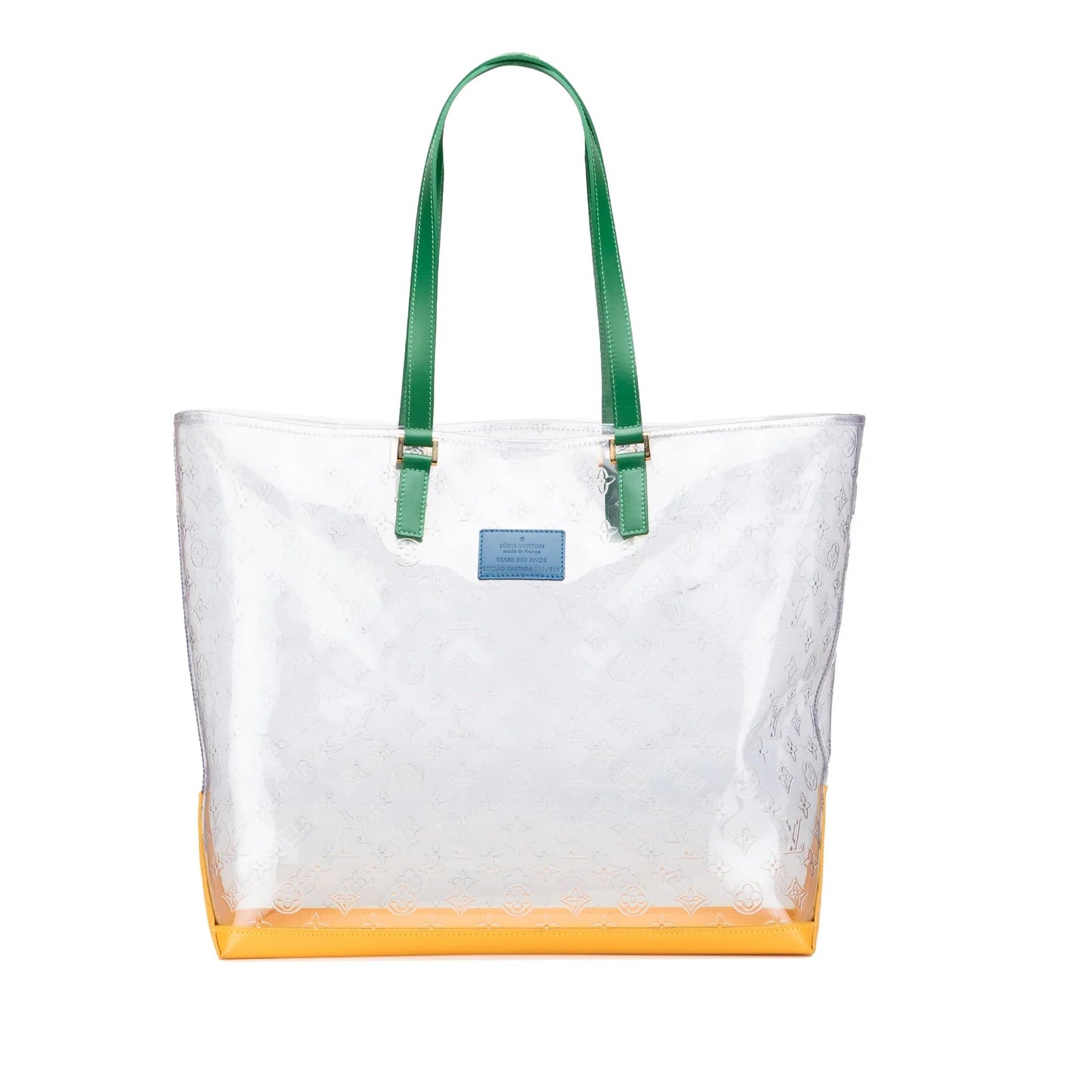 White Louis Vuitton Limited Edition Brazil 500th Anniversary Monogram Vinyl Clear Cabas Tote Bag