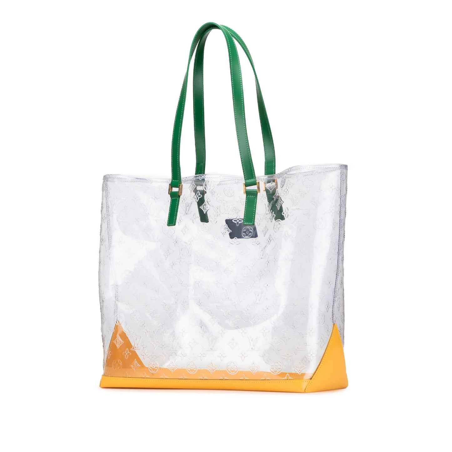 White Louis Vuitton Limited Edition Brazil 500th Anniversary Monogram Vinyl Clear Cabas Tote Bag