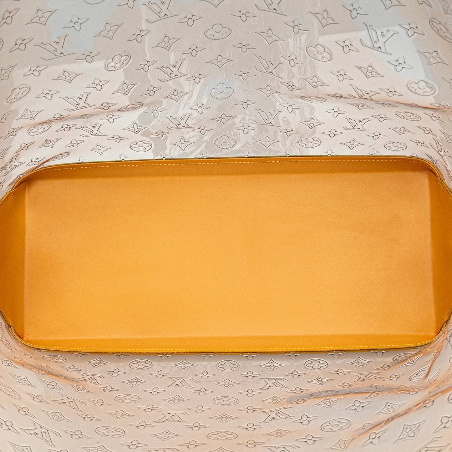 White Louis Vuitton Limited Edition Brazil 500th Anniversary Monogram Vinyl Clear Cabas Tote Bag