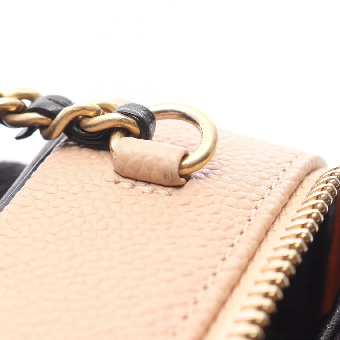 Brown Chanel Small Caviar CC Filigree Vanity Case Satchel