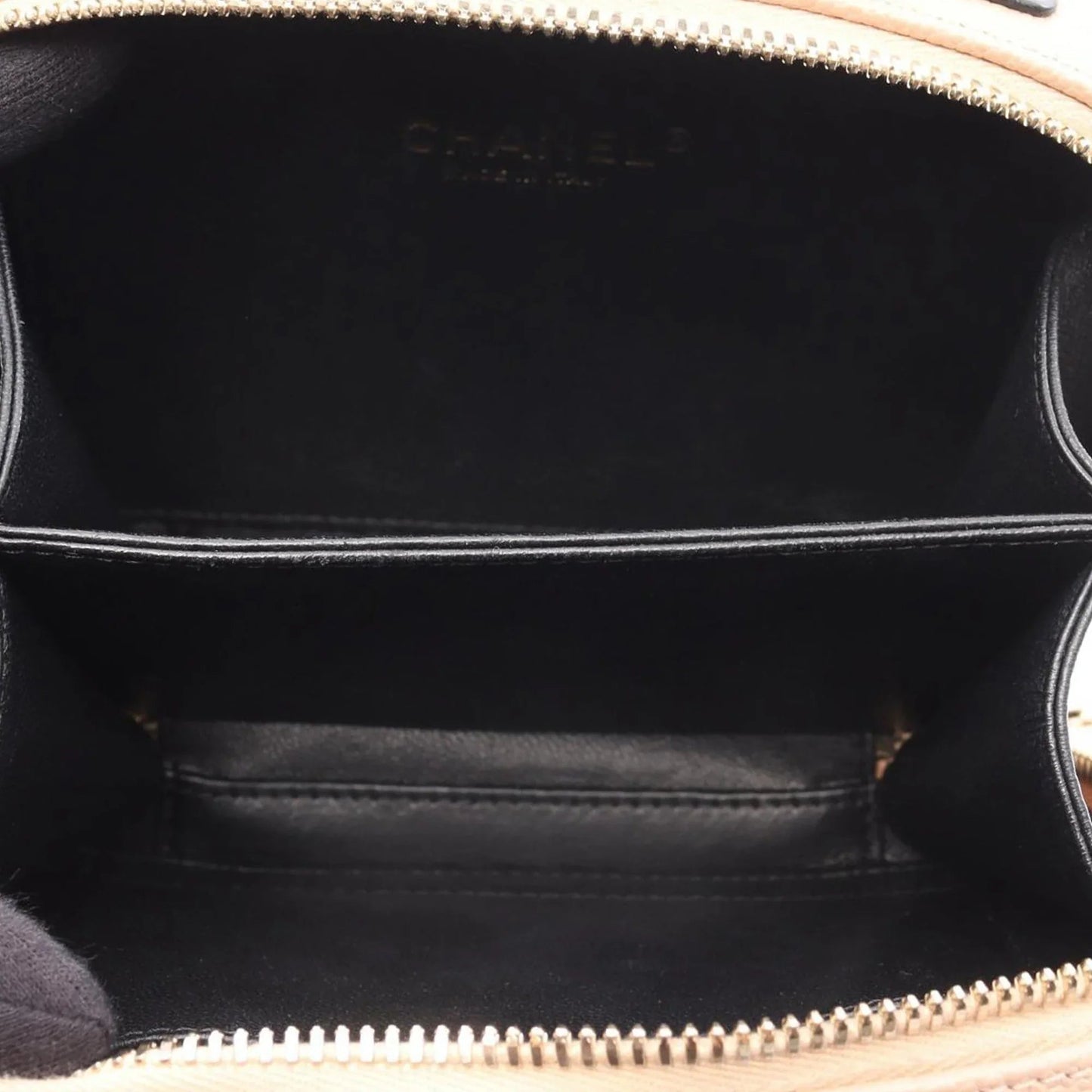 Brown Chanel Small Caviar CC Filigree Vanity Case Satchel
