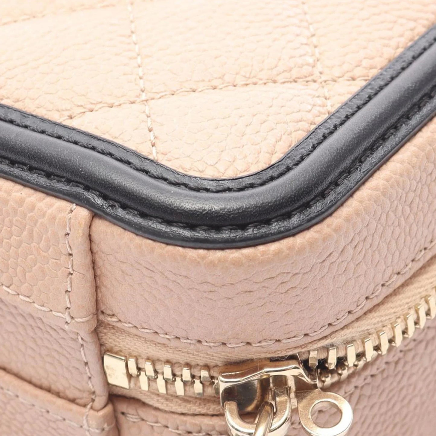 Brown Chanel Small Caviar CC Filigree Vanity Case Satchel