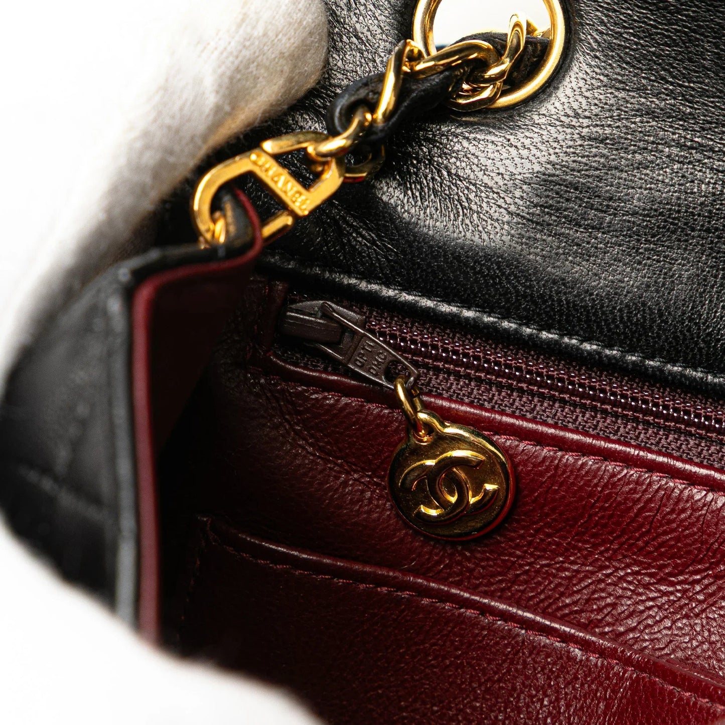Black Chanel Small Square Quilted Lambskin Flap Crossbody Bag