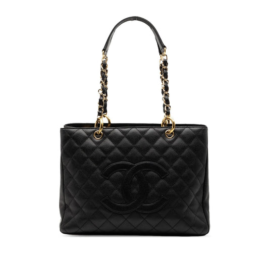 Black Chanel Caviar Grand Shopping Tote