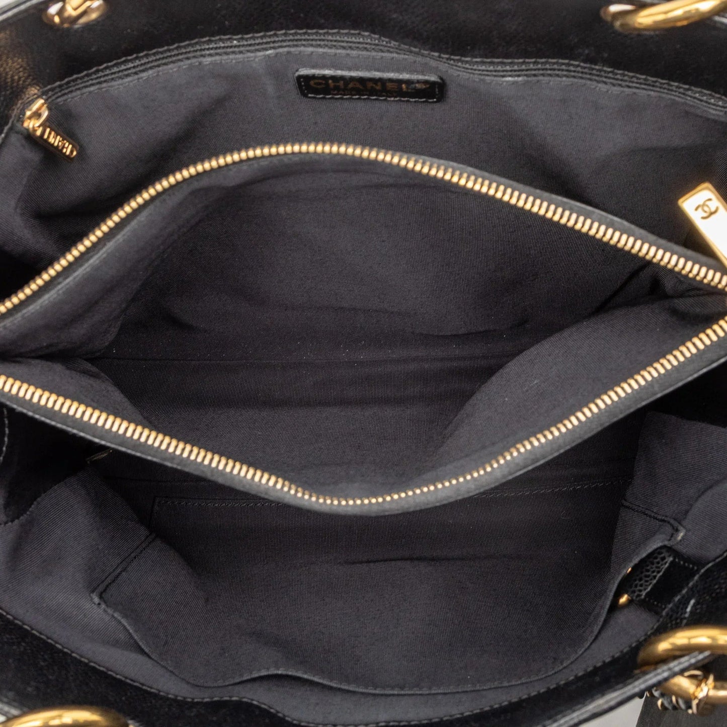 Black Chanel Caviar Grand Shopping Tote