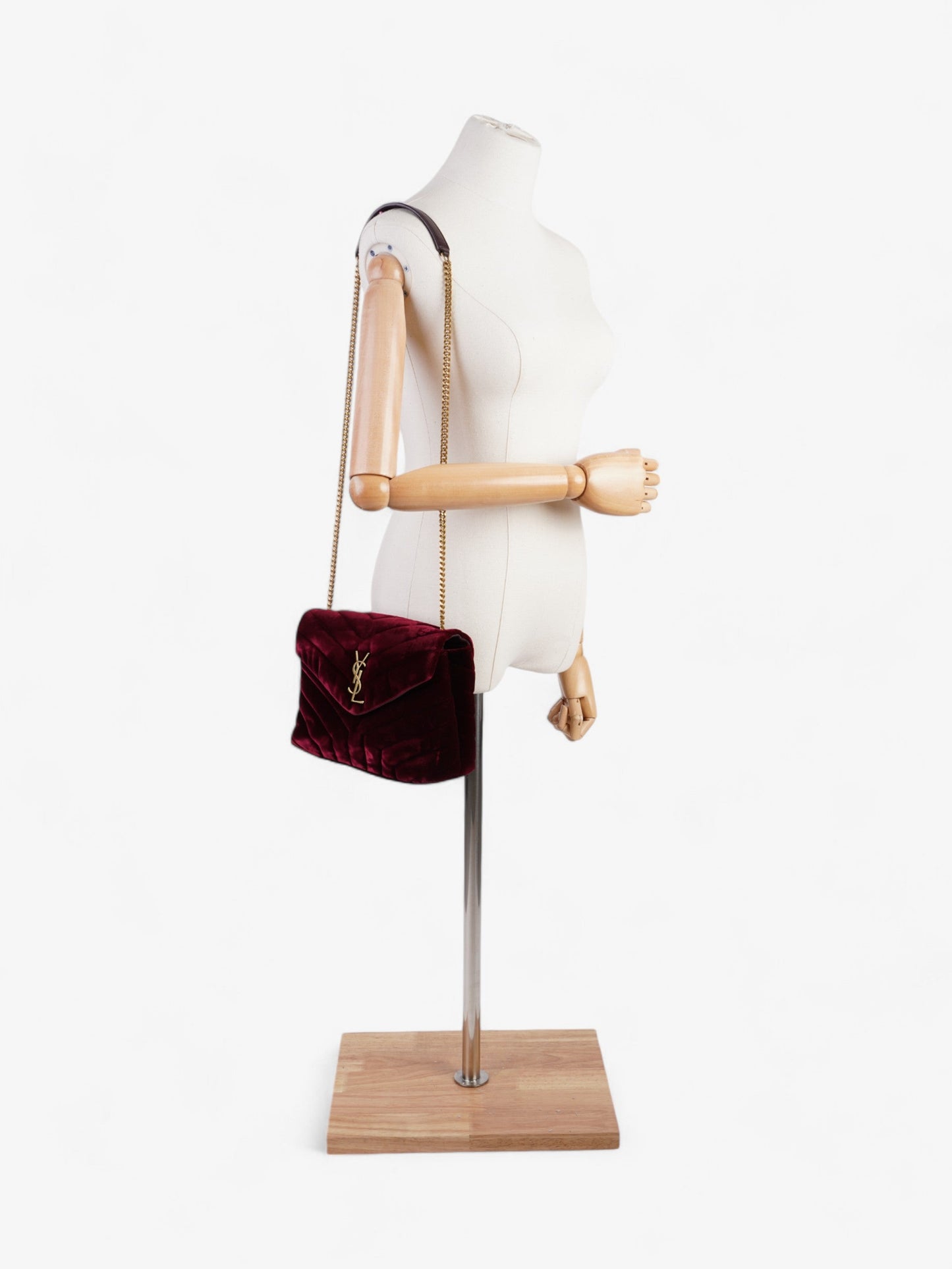 Saint Laurent Lou Lou Burgundy Velvet Small