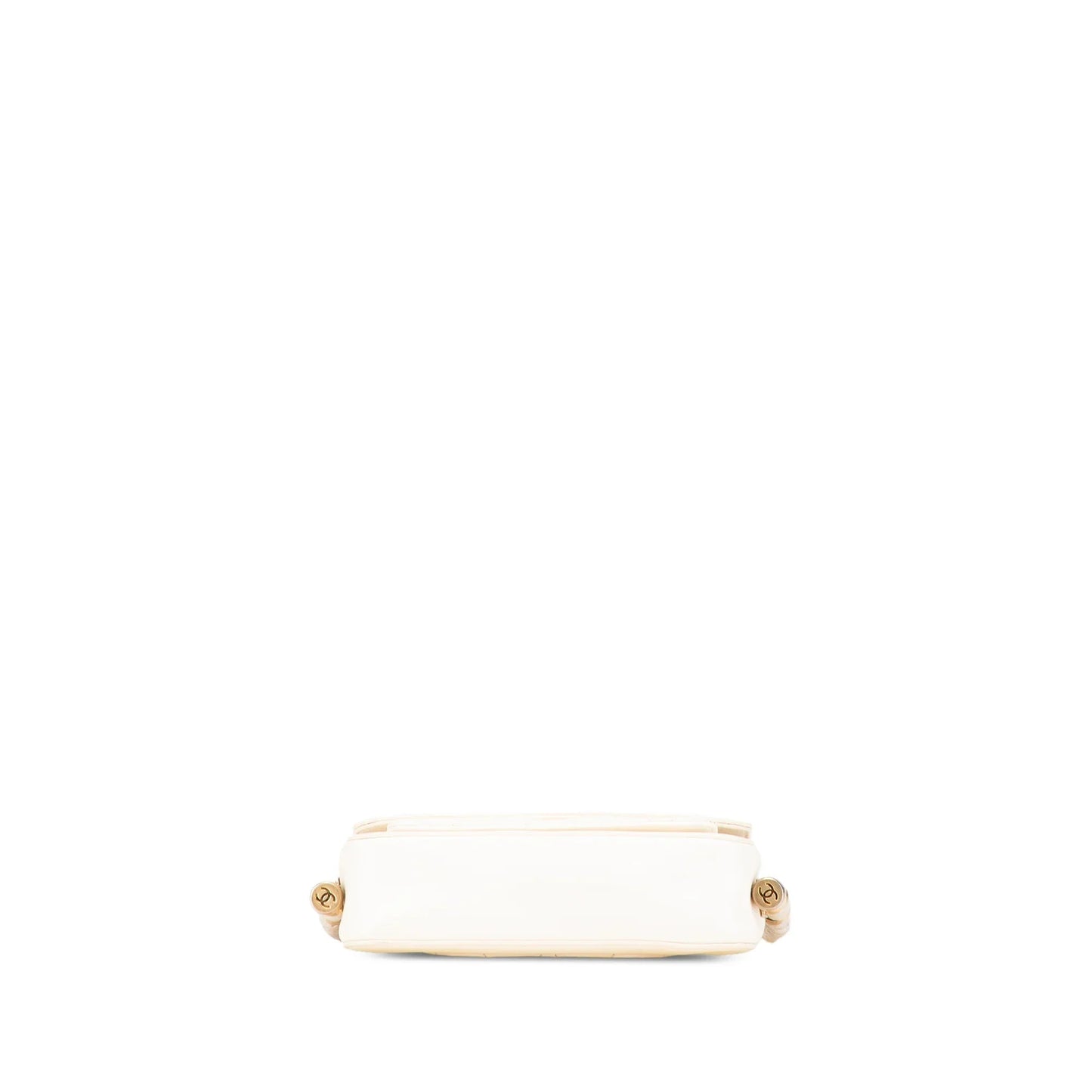 White Chanel Crumpled Calfskin En Vogue Rope Flap Satchel