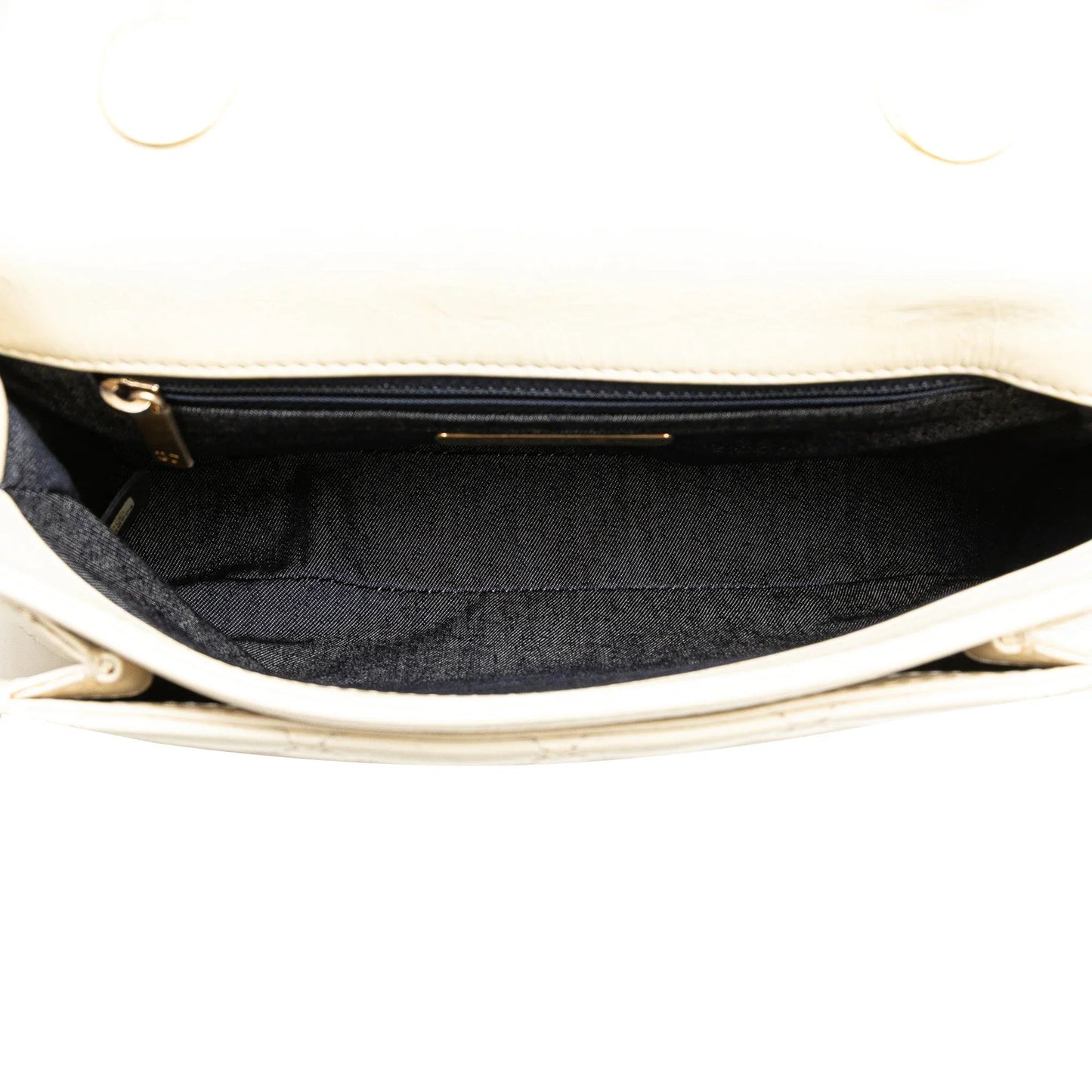 White Chanel Crumpled Calfskin En Vogue Rope Flap Satchel