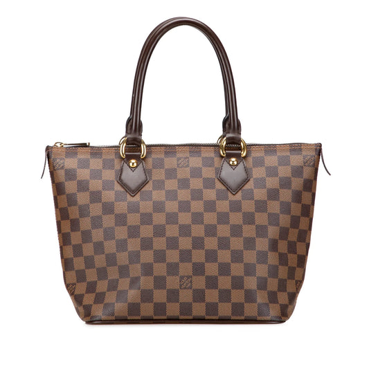 Brown Louis Vuitton Damier Ebene Saleya PM Handbag