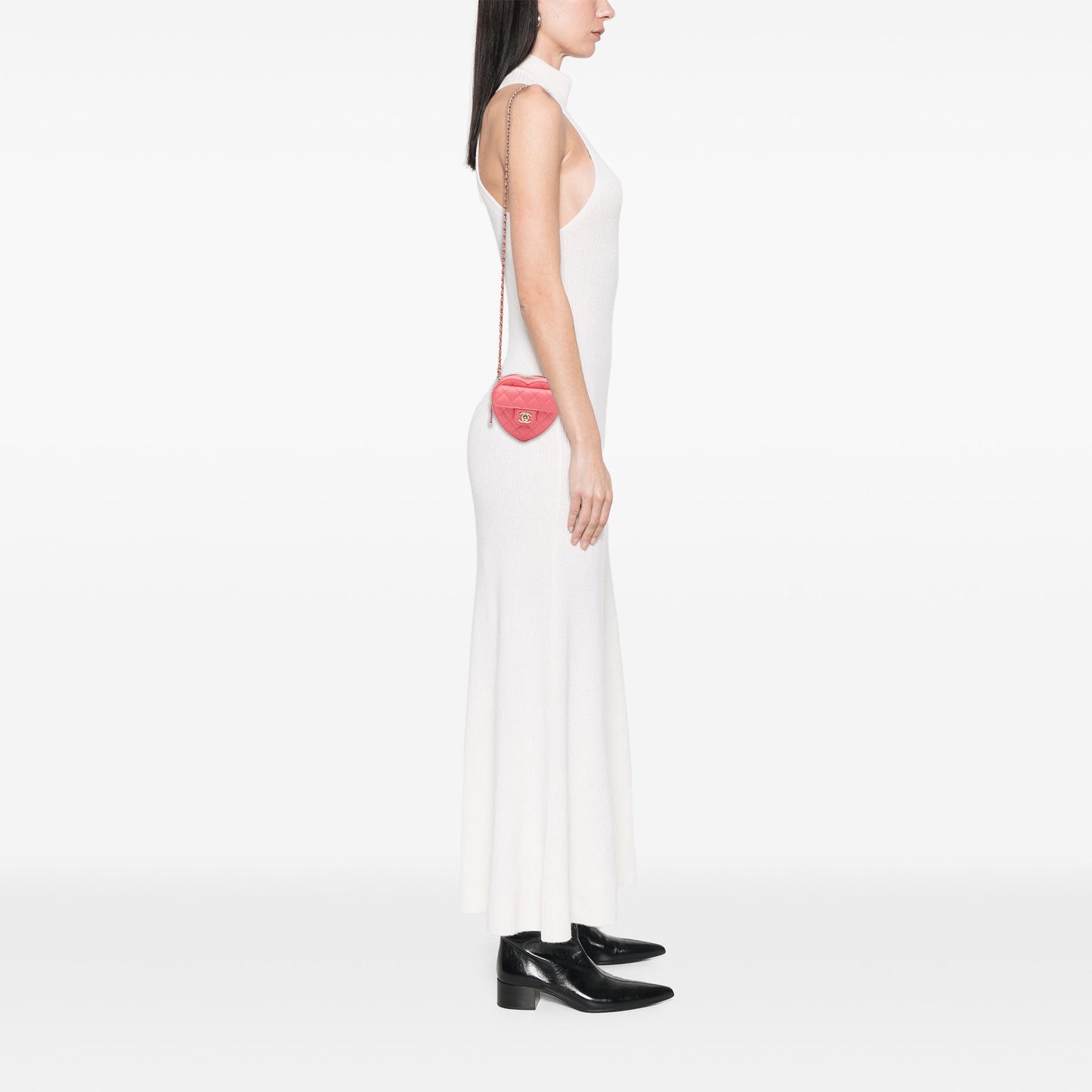Pink Chanel Mini Lambskin CC in Love Heart Crossbody