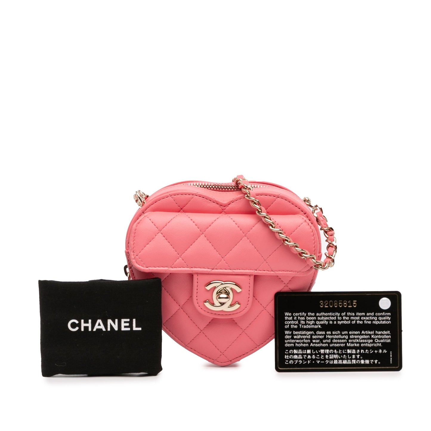 Pink Chanel Mini Lambskin CC in Love Heart Crossbody