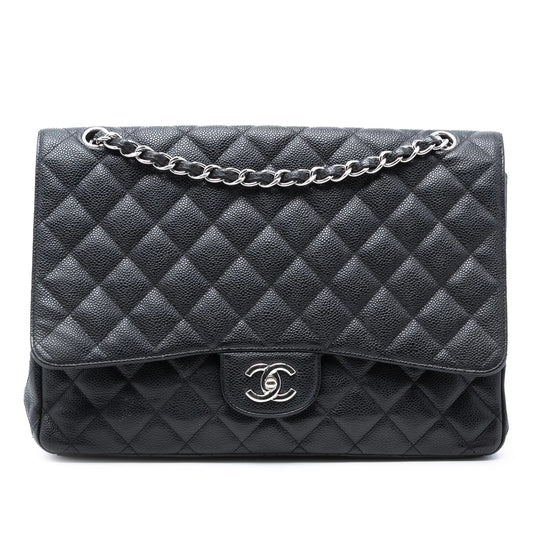 Black Chanel Maxi Classic Caviar Single Flap Shoulder Bag