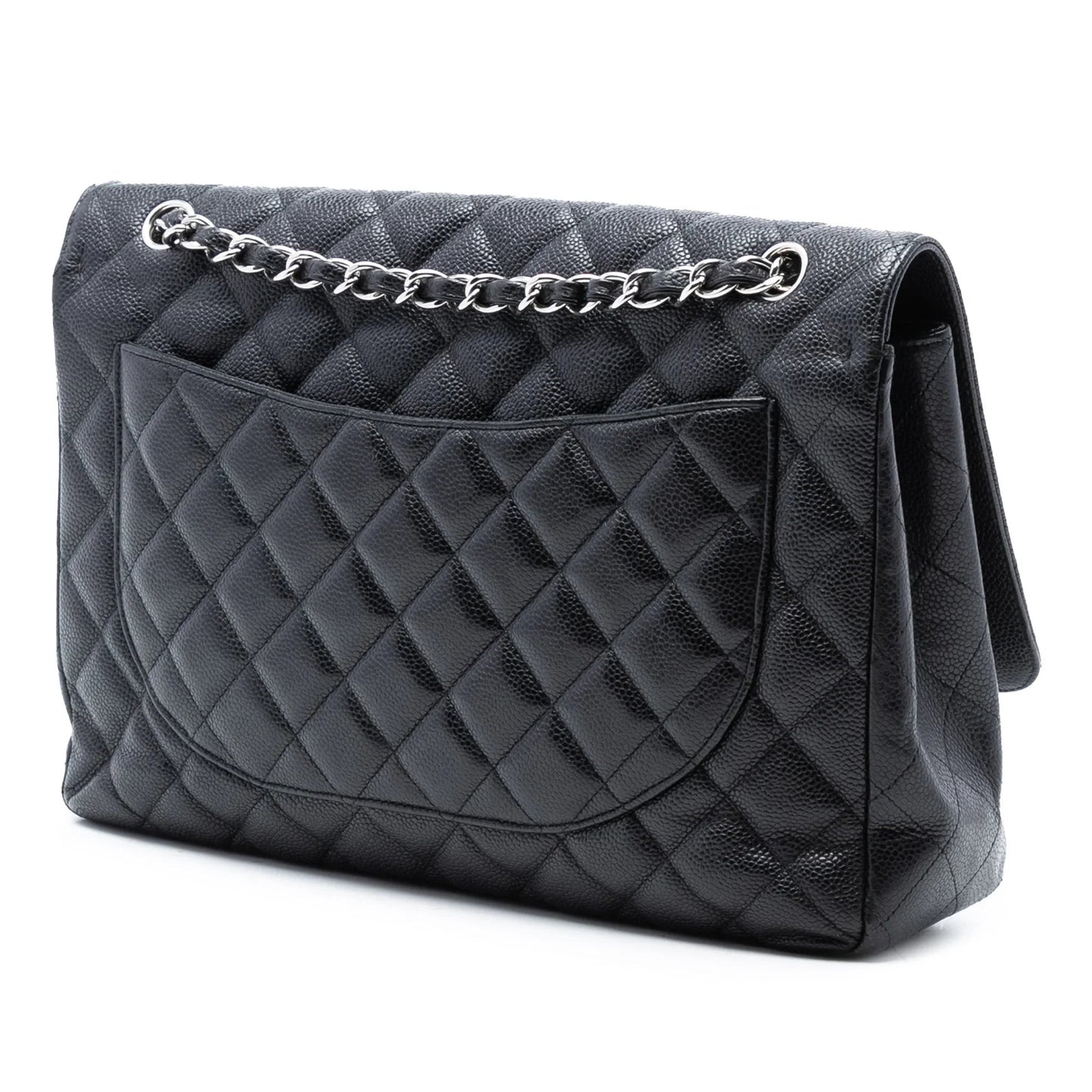 Black Chanel Maxi Classic Caviar Single Flap Shoulder Bag