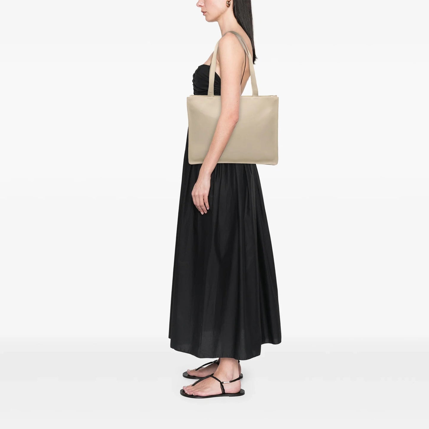 Beige Chanel Lambskin Embossed CC Camellia Tote