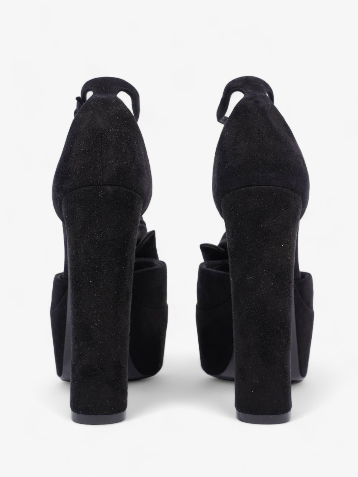 Saint Laurent Platform Sandal 130 Black Velvet EU 38 UK 5