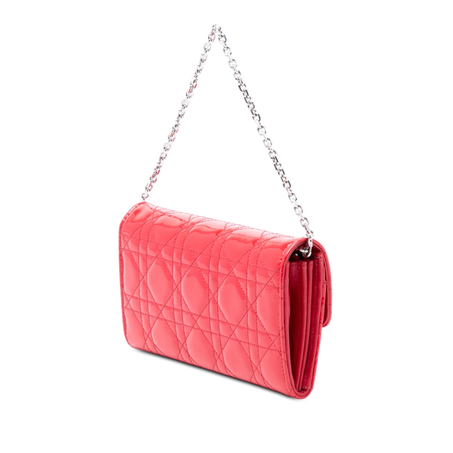 Red Dior Patent Cannage Miss Dior Wallet on Chain Handbag
