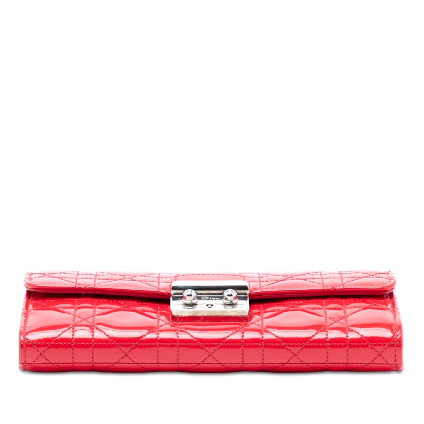 Red Dior Patent Cannage Miss Dior Wallet on Chain Handbag