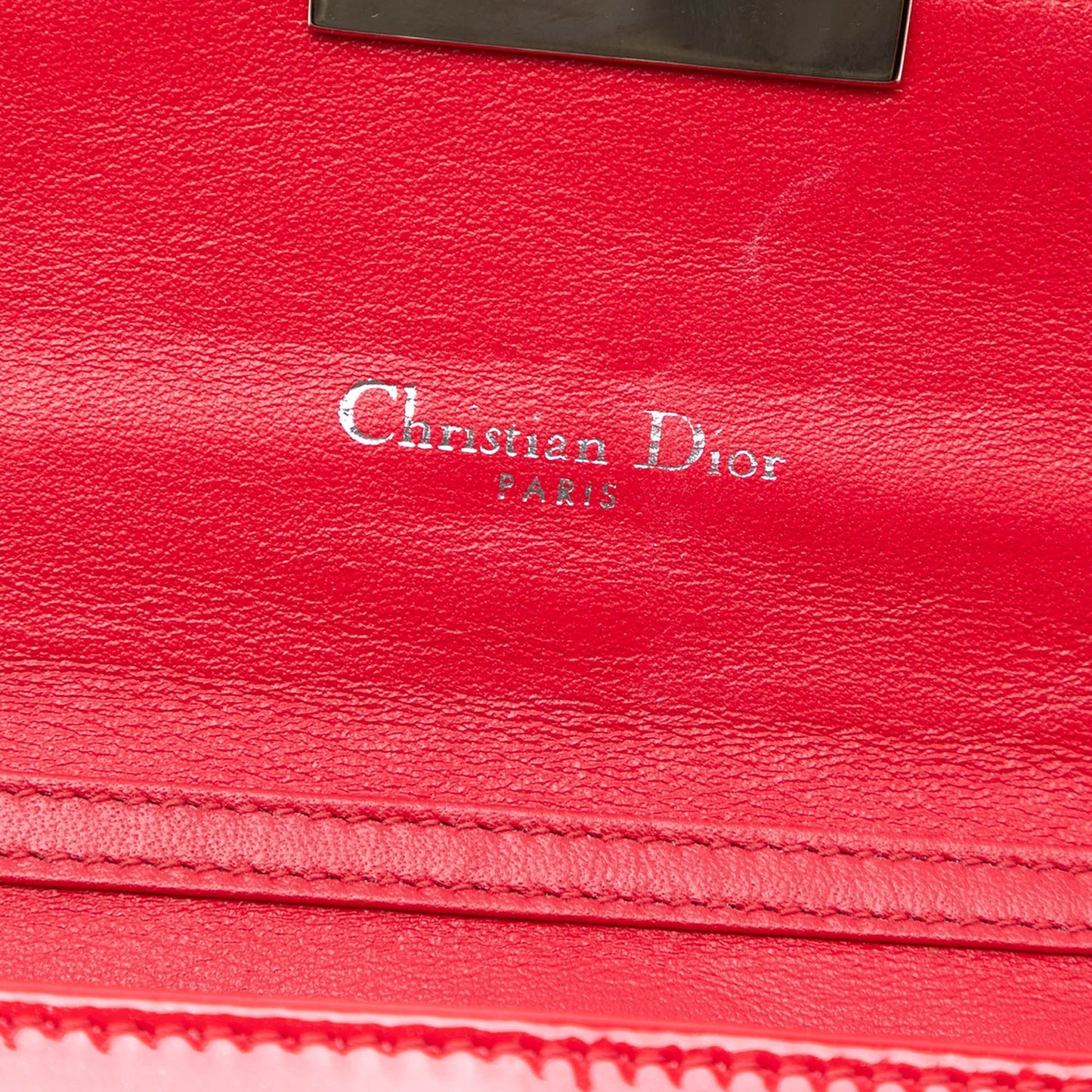 Red Dior Patent Cannage Miss Dior Wallet on Chain Handbag
