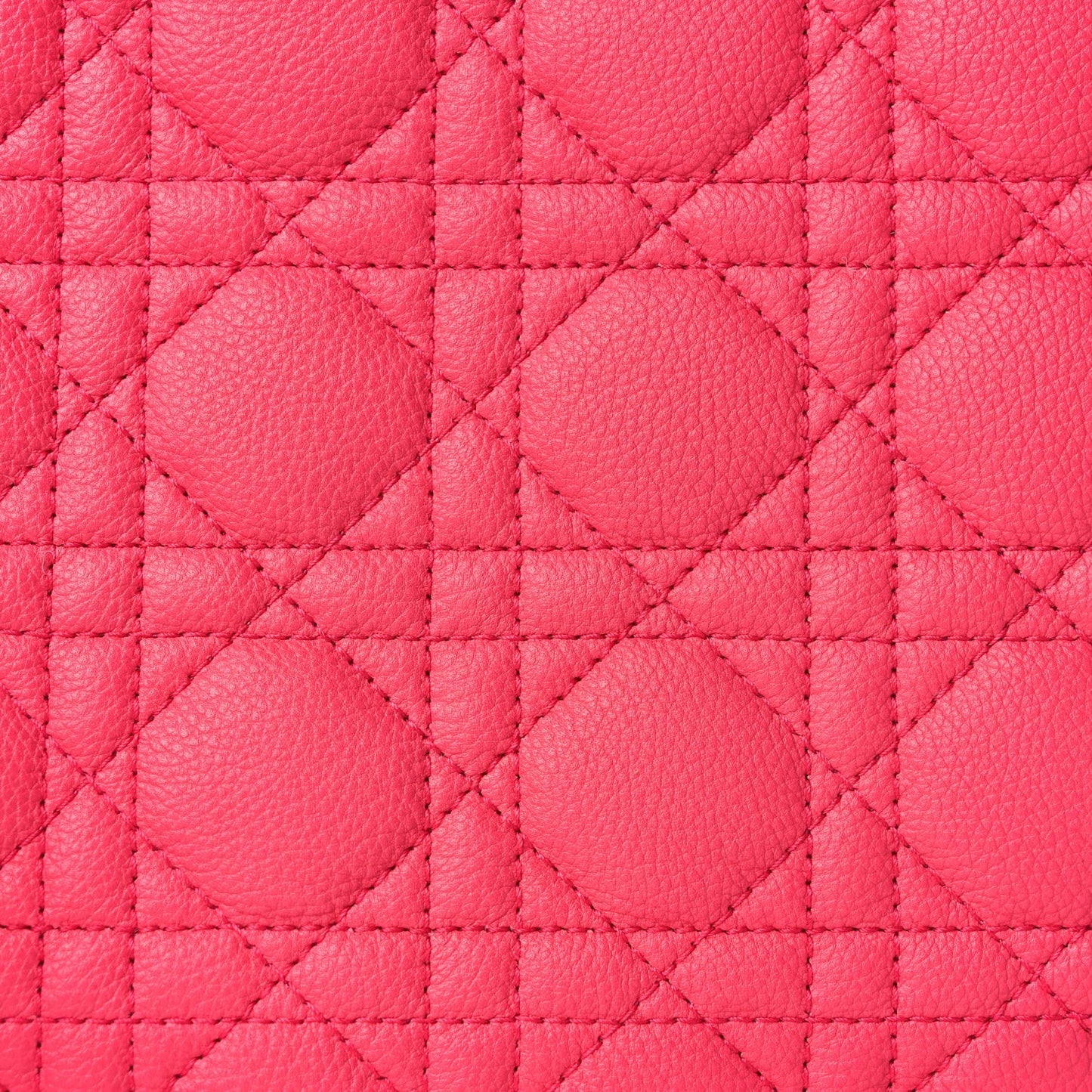 Christian Dior Supple Calfskin Cannage Large Caro Daily Pouch Pink