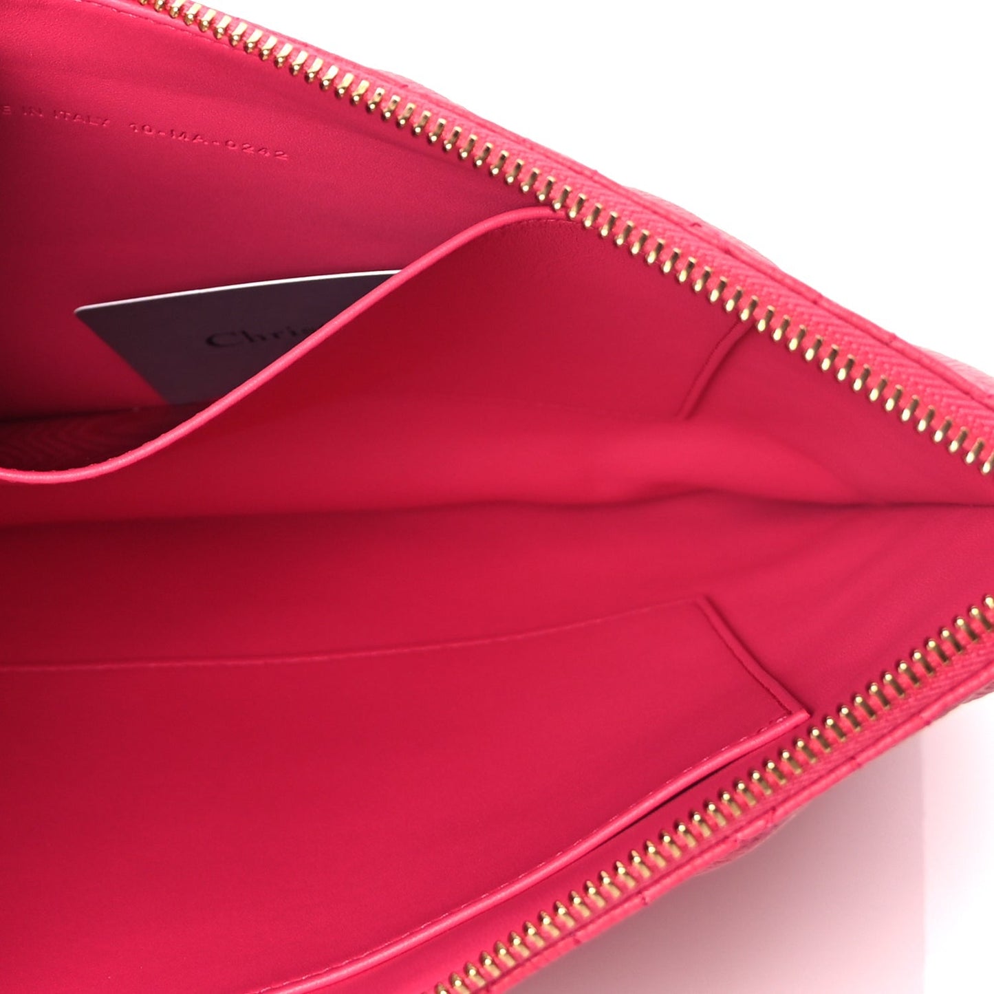 Christian Dior Supple Calfskin Cannage Large Caro Daily Pouch Pink