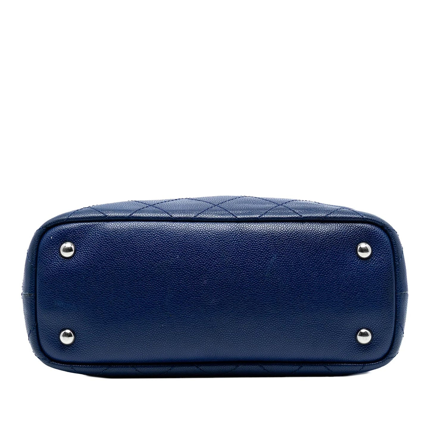 Blue Chanel Quilted Caviar Shopping Fever Tote