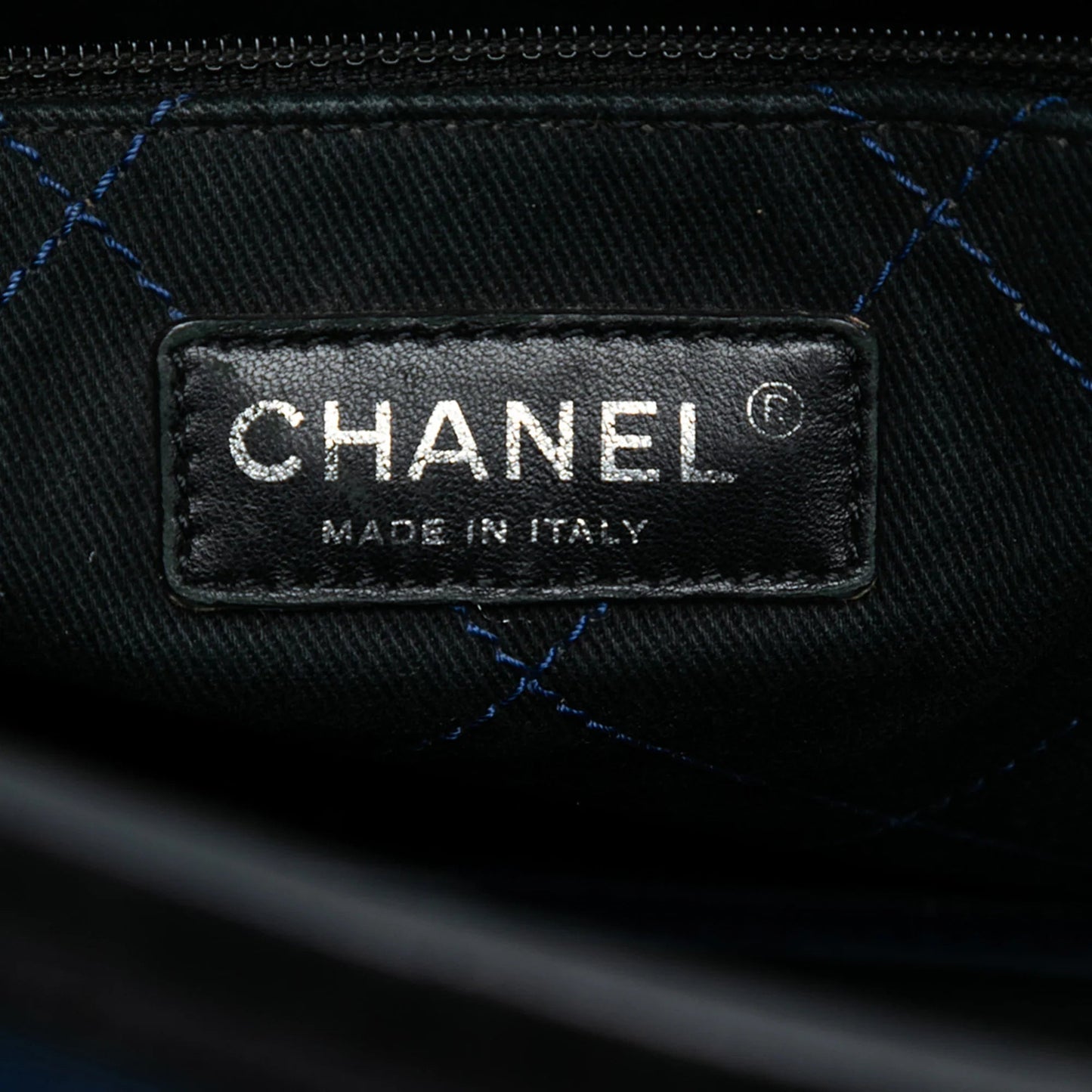 Blue Chanel Quilted Caviar Shopping Fever Tote