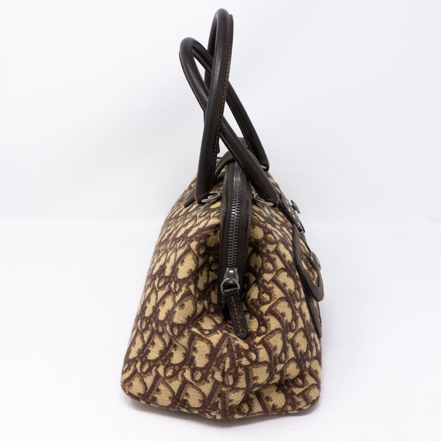Flight Satchel Bag Brown Dior Oblique