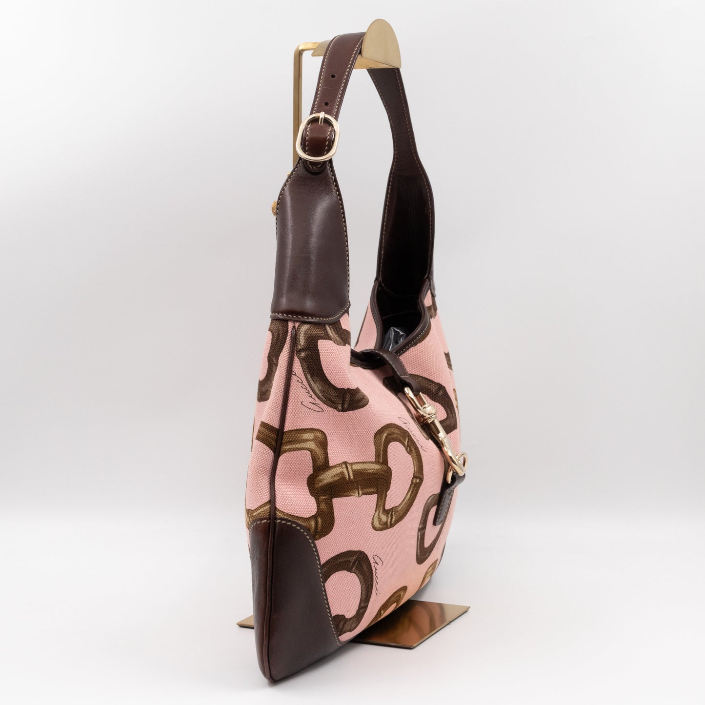 Gucci Jackie O Bouvier Medium Hobo Horsebit Canvas