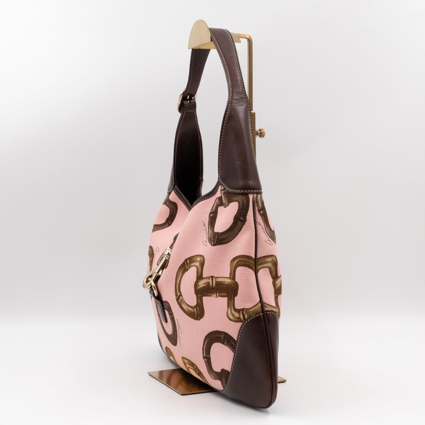 Gucci Jackie O Bouvier Medium Hobo Horsebit Canvas