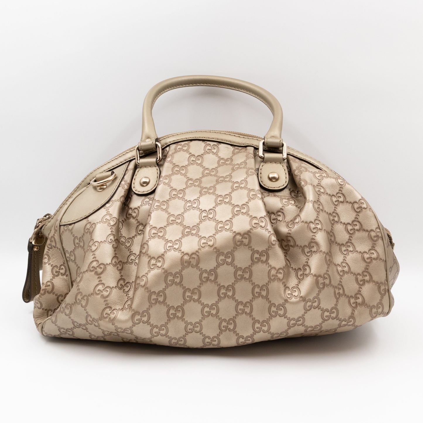 Gucci Sukey Boston Two-way Shoulder Bag Guccissima Leather Champagne