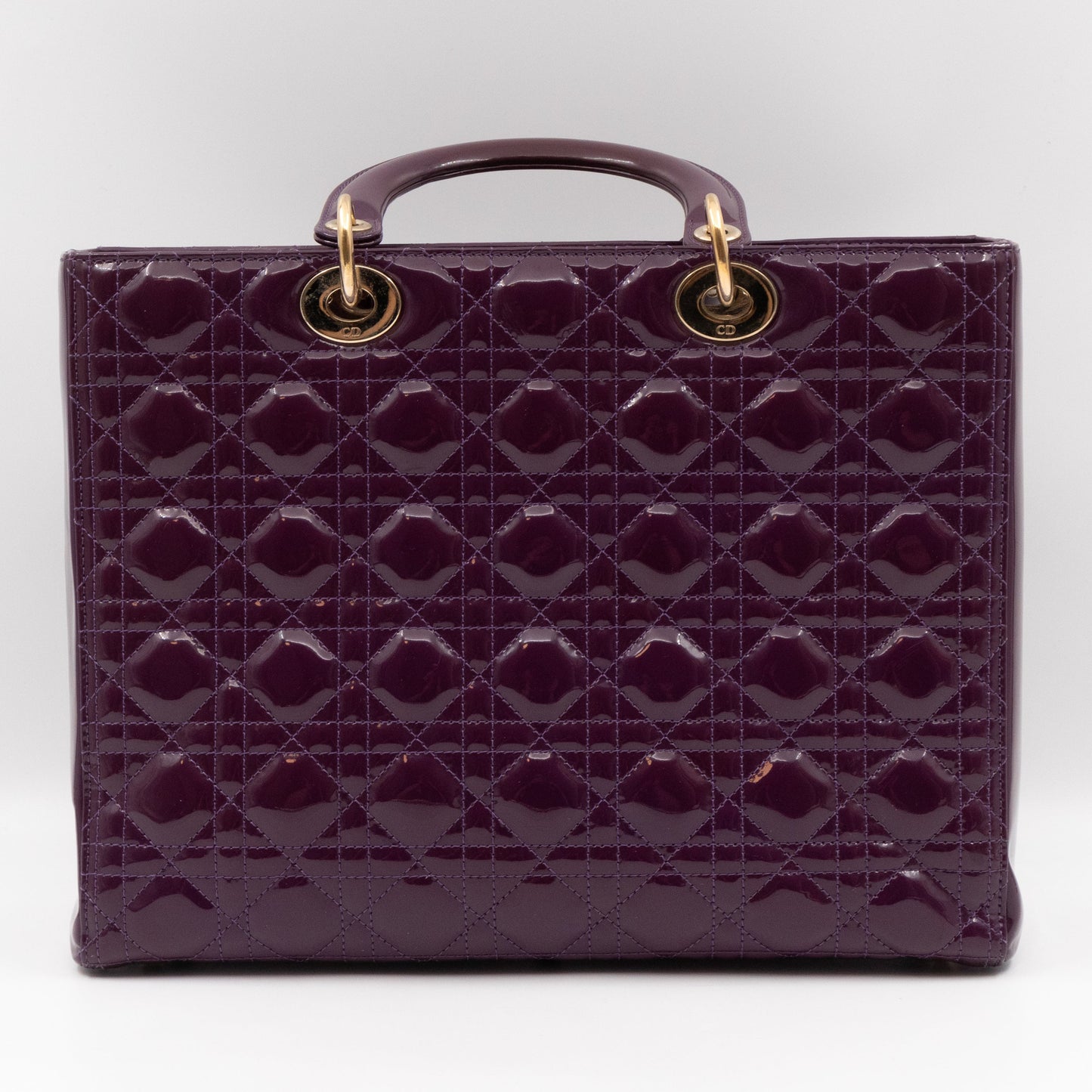 Lady Dior Large Purple Patent Leather