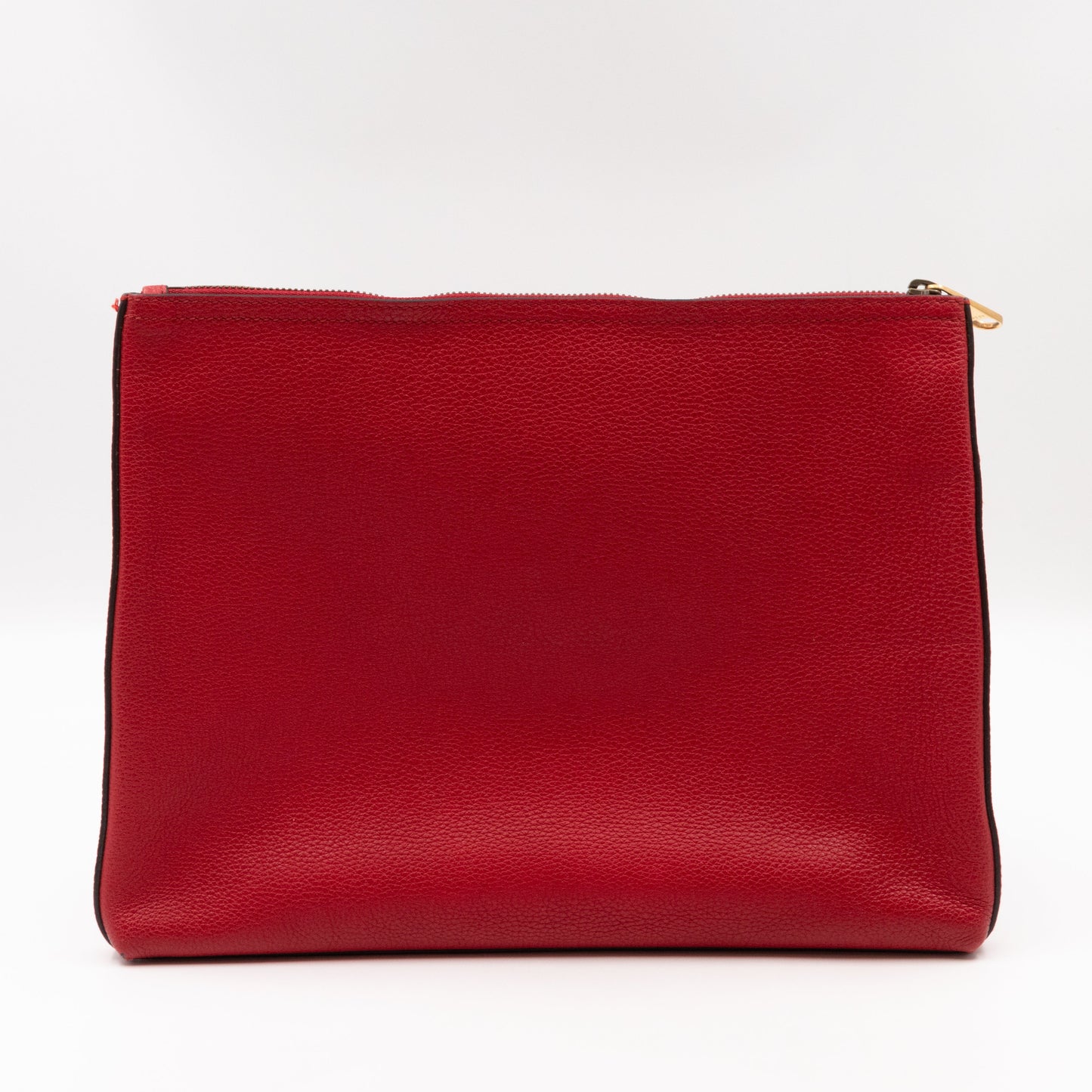 Gucci Logo Portfolio Pouch Bag Red Leather
