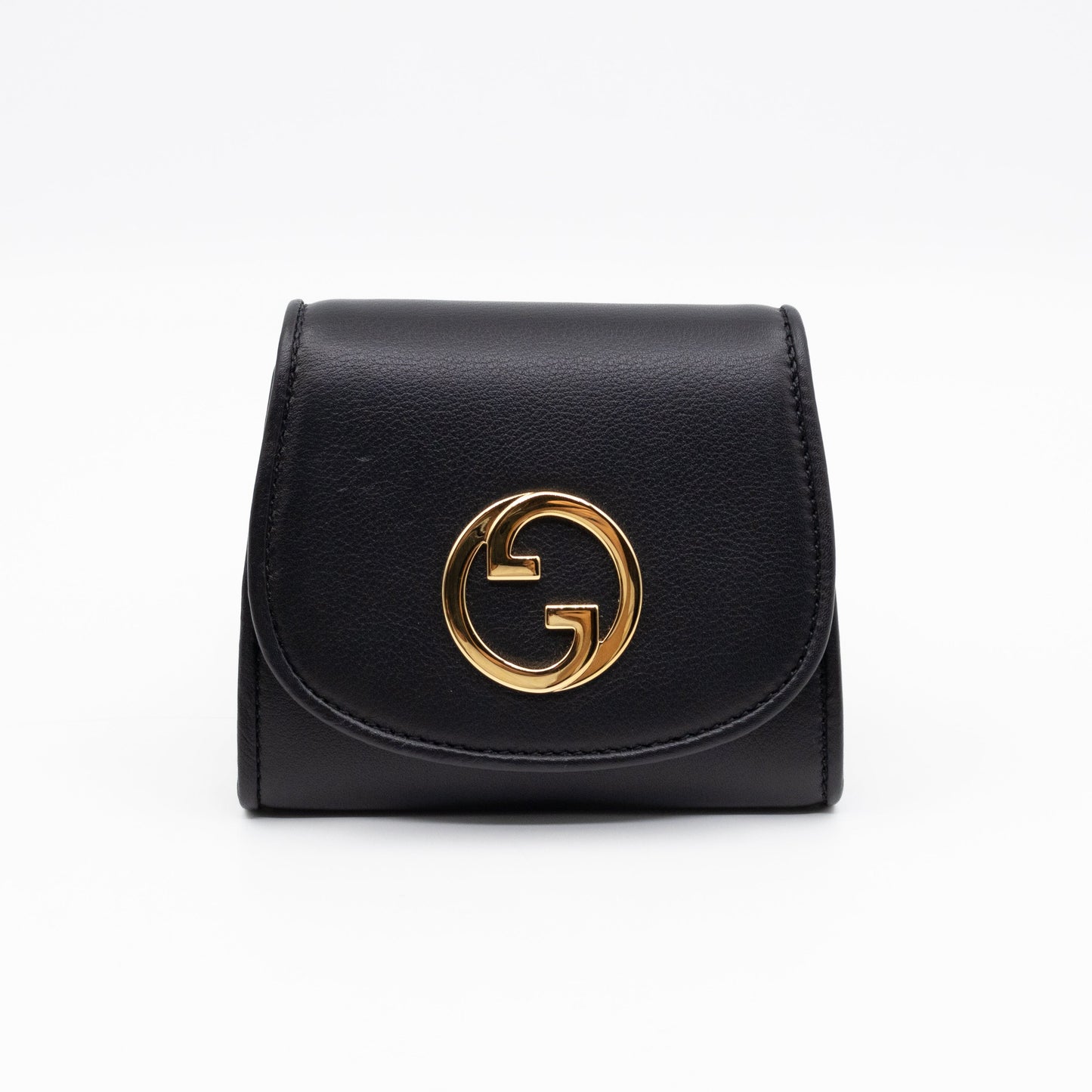 Gucci Blondie Medium Chain Wallet Bag Black Leather