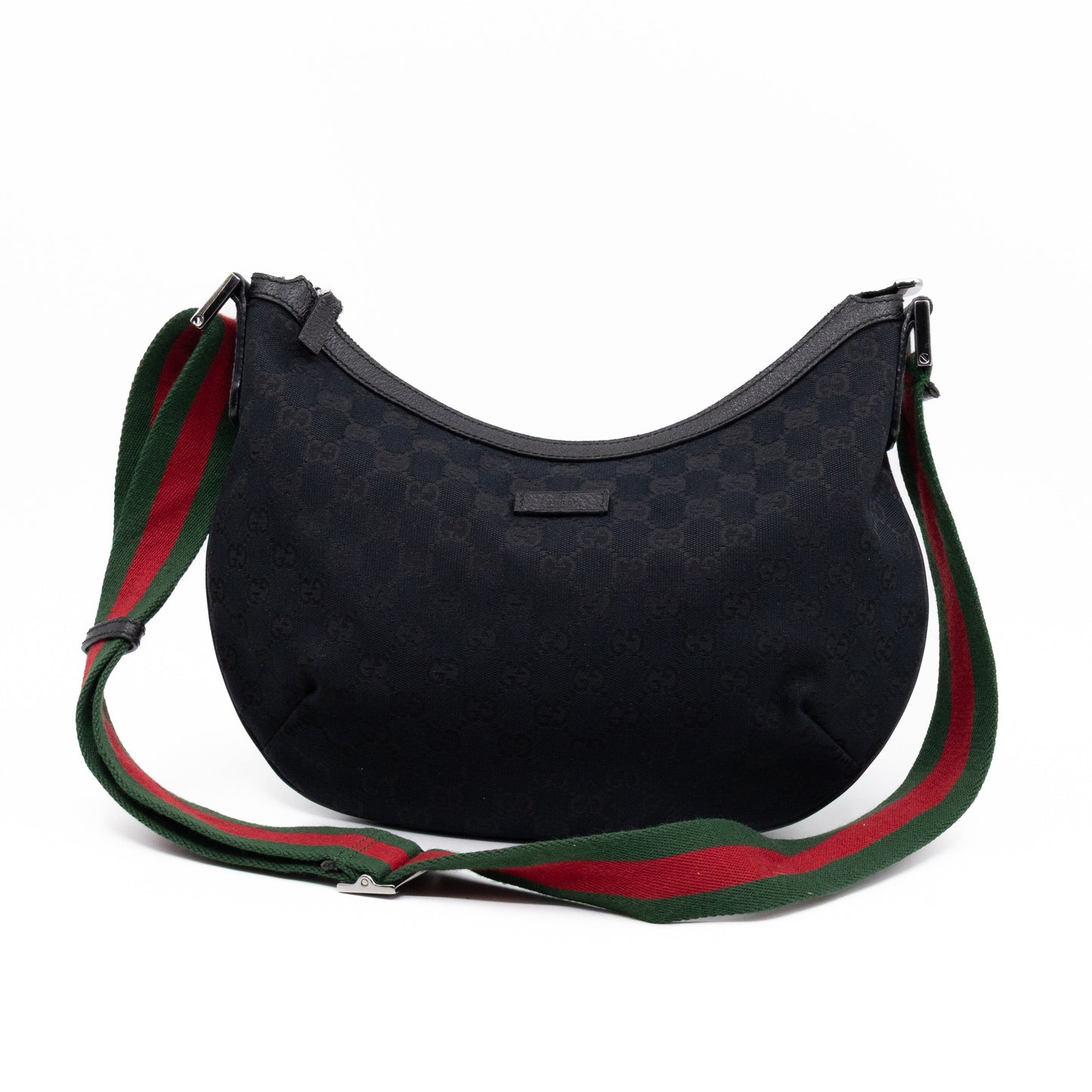 Gucci   Web Hobo Messenger Bag Black GG Canvas
