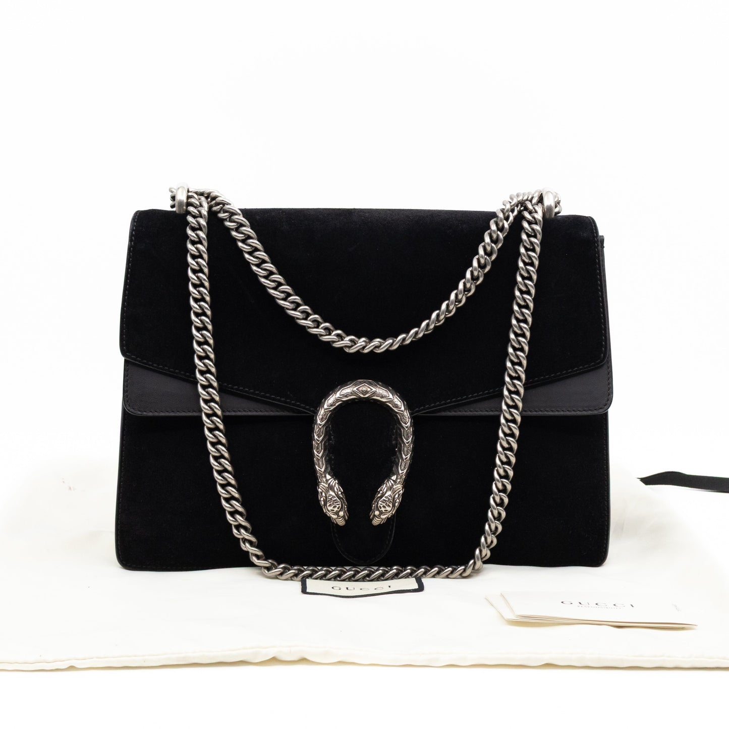 Gucci Dionysus Medium Black Suede Leather