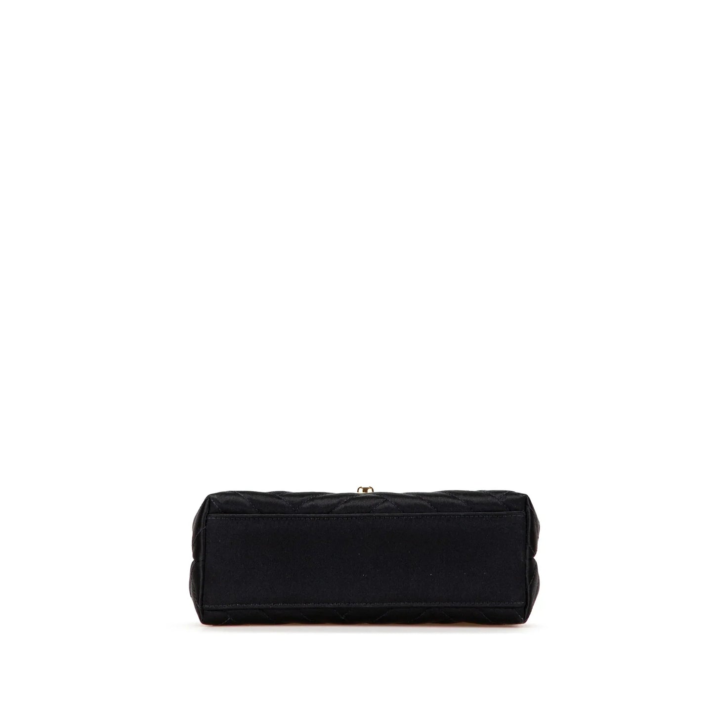 Black Chanel Mini Square Diagonal Quilted Satin Single Flap Crossbody Bag