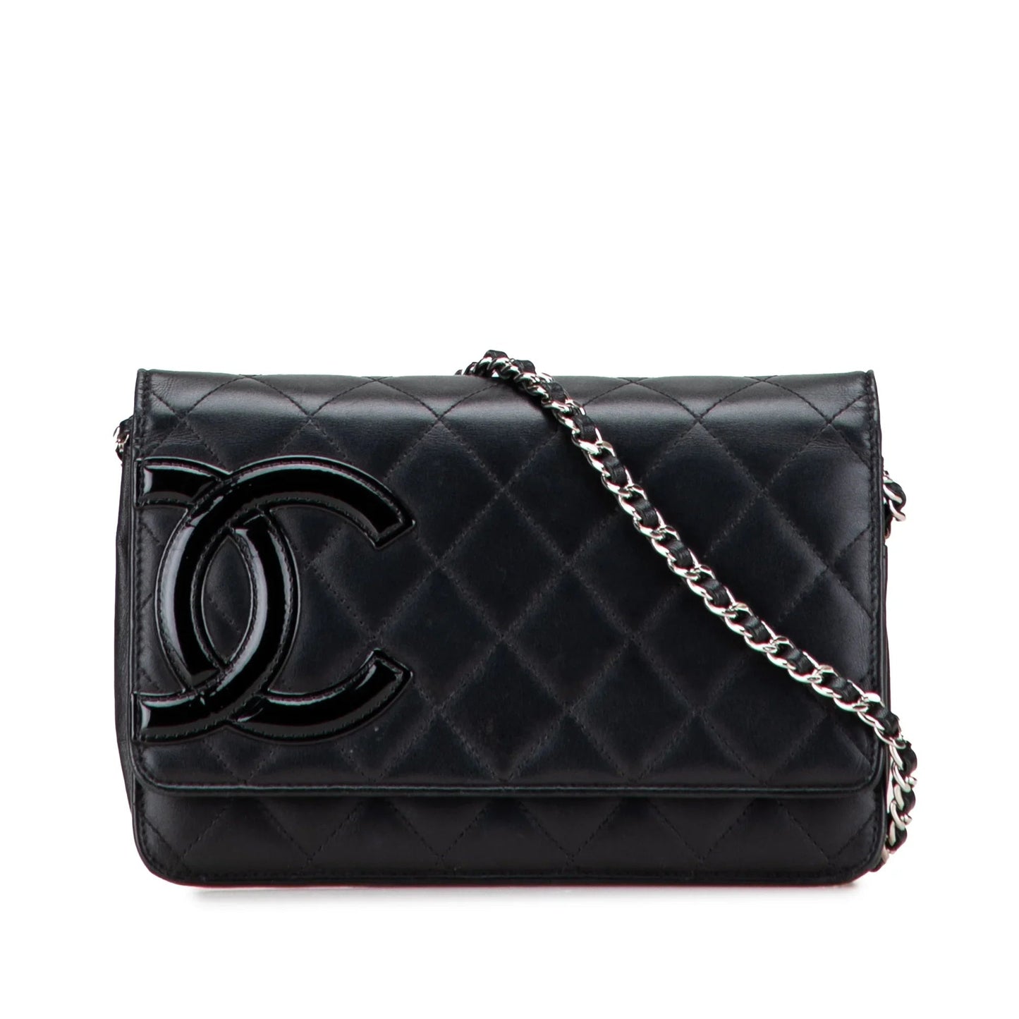 Black Chanel Lambskin Cambon Ligne Wallet On Chain Crossbody Bag