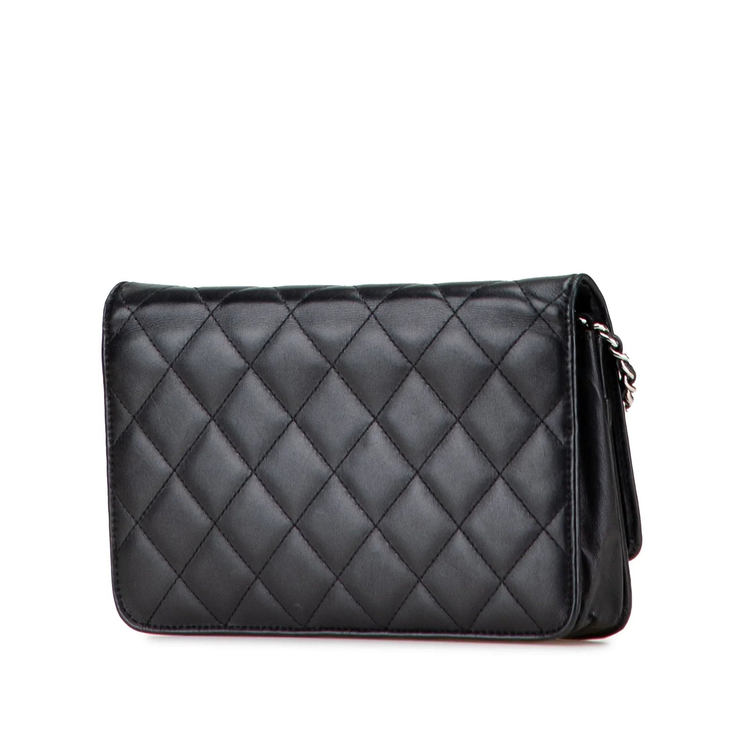 Black Chanel Lambskin Cambon Ligne Wallet On Chain Crossbody Bag