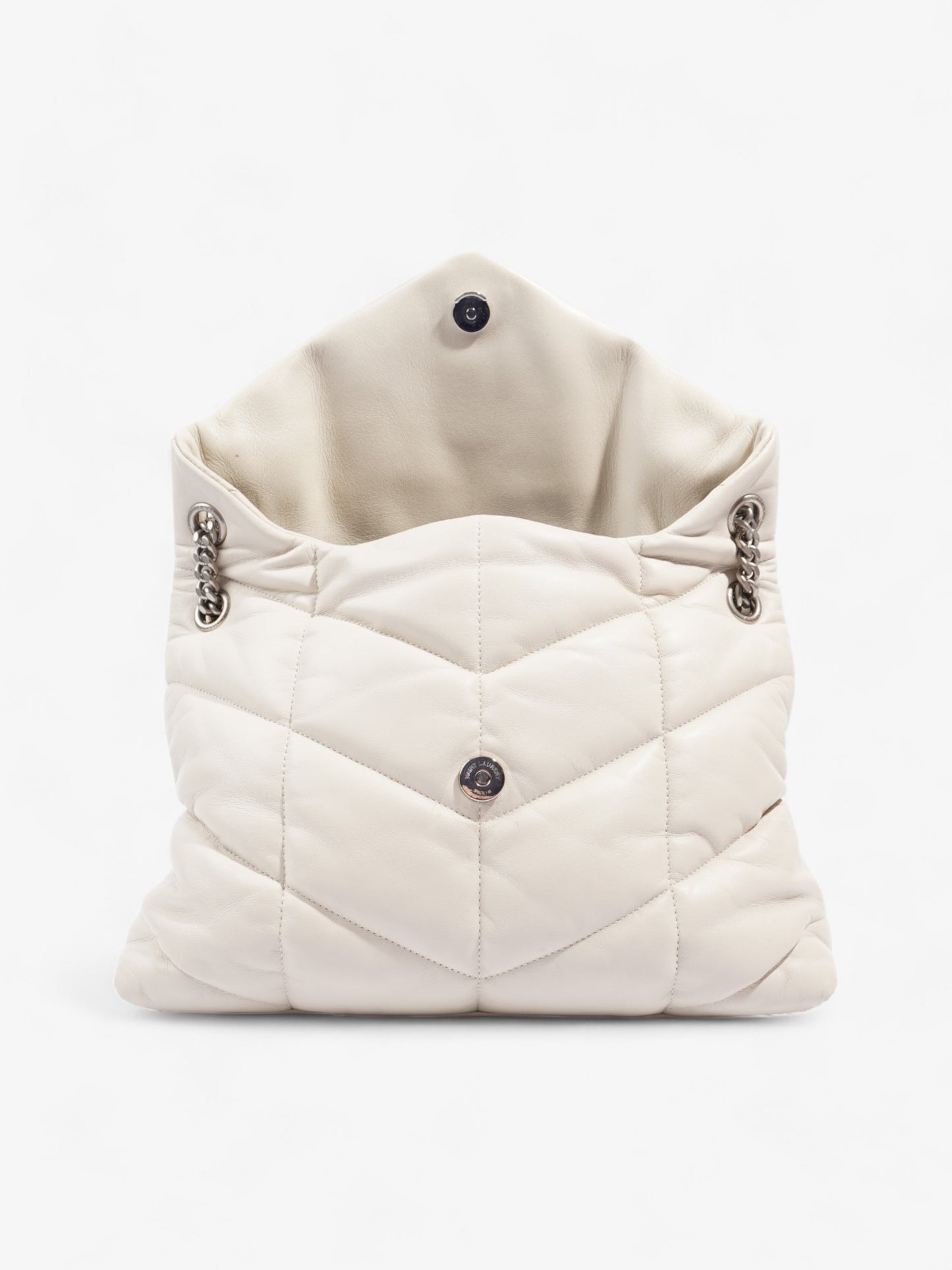 Saint Laurent Lou Lou Puffer White Nappa Leather Medium