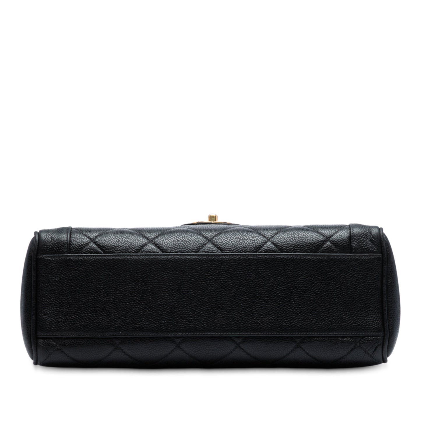 Black Chanel Jumbo CC Quilted Caviar Kelly Top Handle Bag