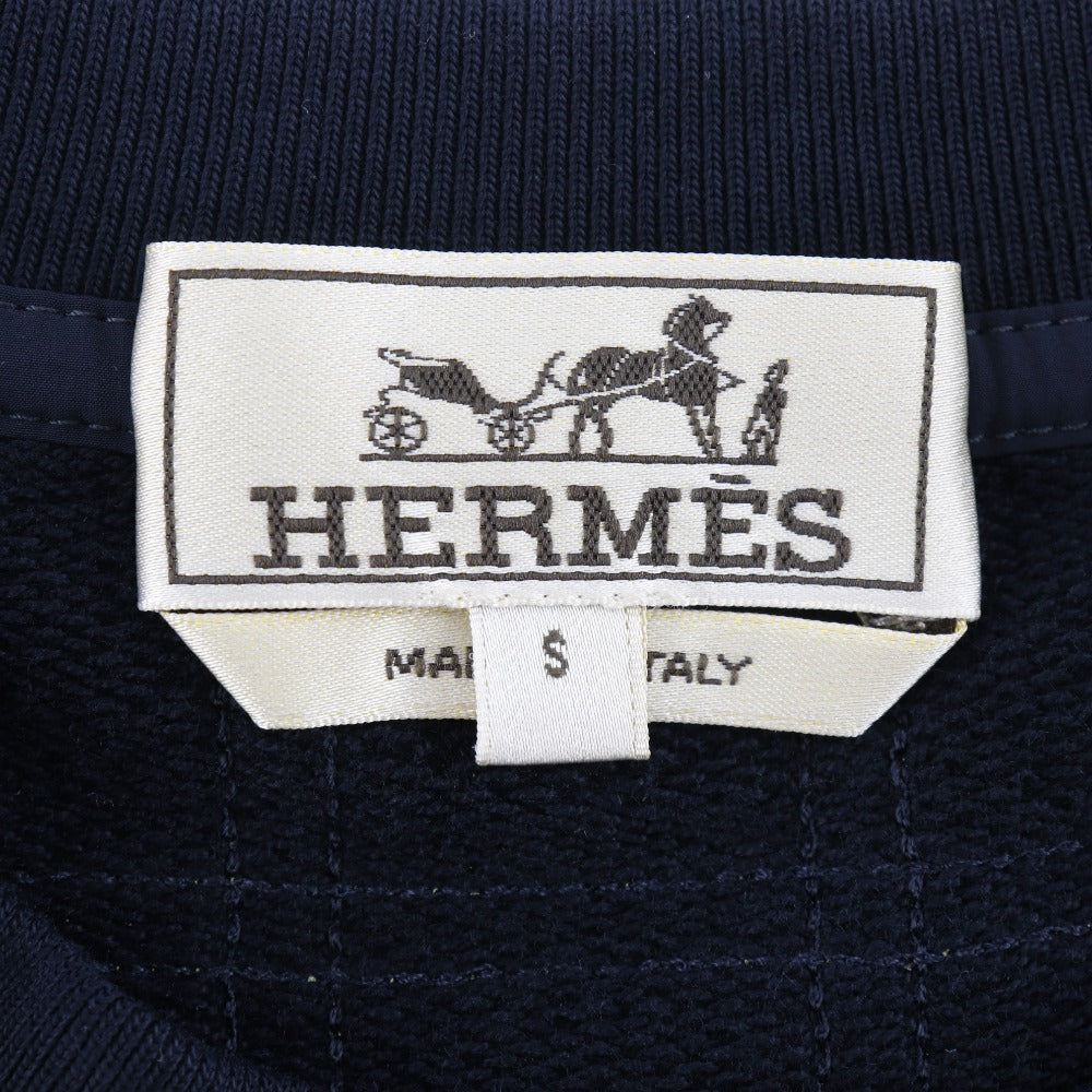 HERMES sweat cotton black Short sleeve mens S  d