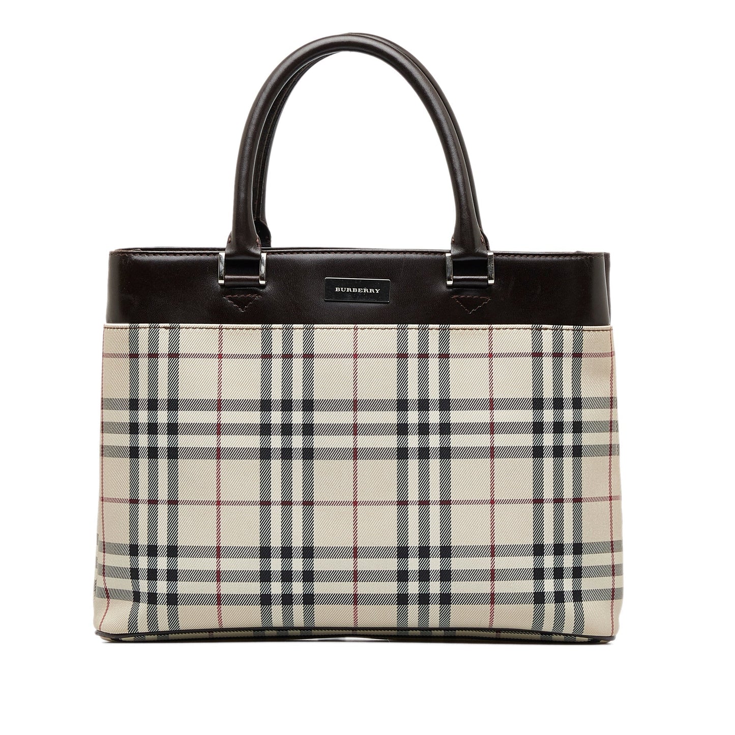 Burberry Handbag Brown Ho  Check Canvas