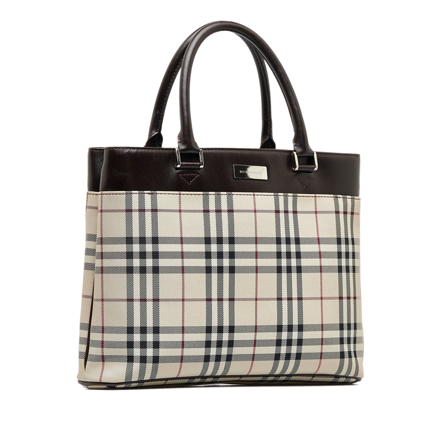 Burberry Handbag Brown Ho  Check Canvas