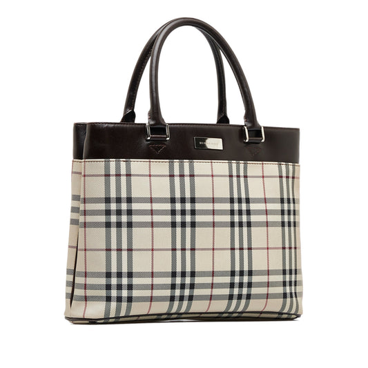 Burberry Handbag Brown Ho  Check Canvas