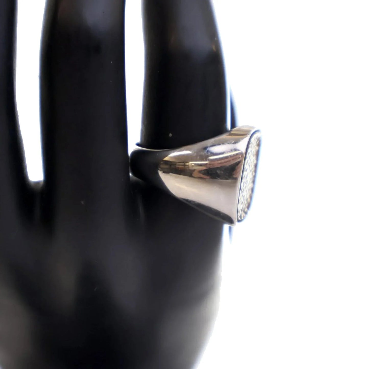 Silver Louis Vuitton Monogram PadLock Signet Ring
